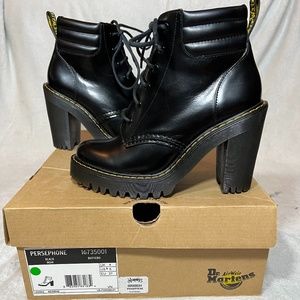 Persephone heeled black Dr. Martens